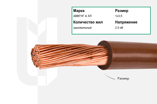 Силовой кабель АВВГНГ А ХЛ 1х3,5 мм