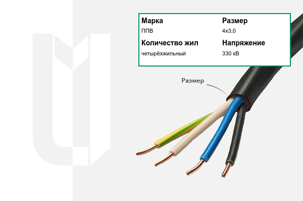 Силовой кабель ППВ 4х3,0 мм